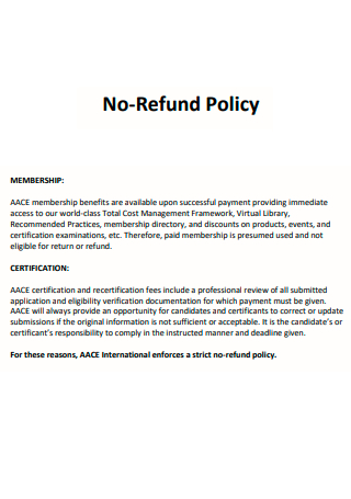 Basic No Refund Policy
