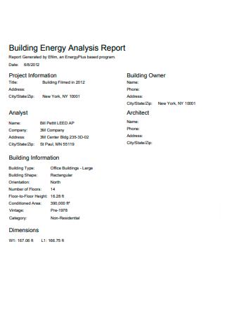 Building Energy Analysis Report