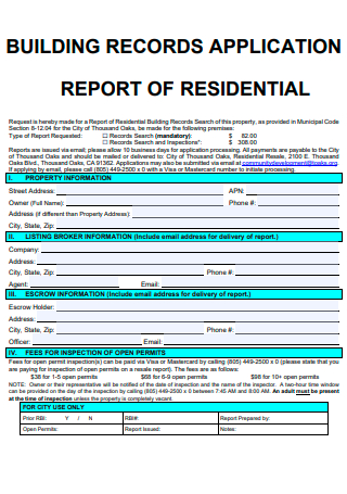 Building Records Application Report