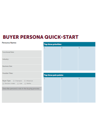 Buyer Persona Quick Start