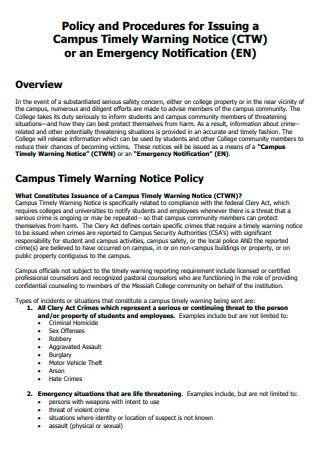 Campus Timely Warning Notice