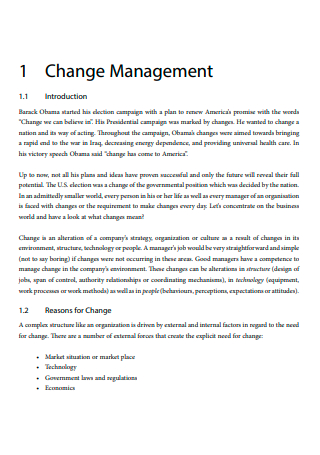 Change Management in PDF