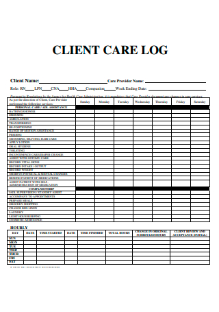 Client Care Log
