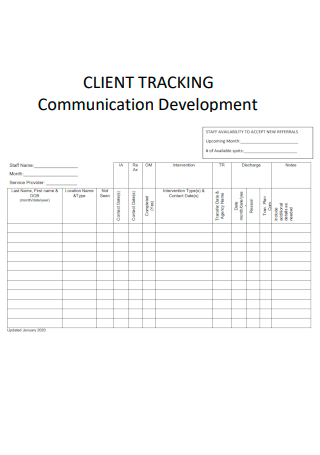 Client Tracking Communication Development