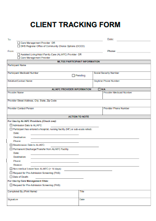 Client Tracking Form