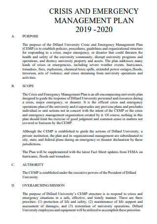 Crisis and Emergency Management Plan