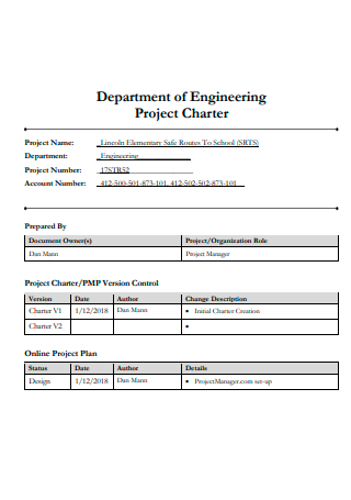 Department of Engineering Project Charter