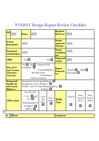 Design Report Review Checklist