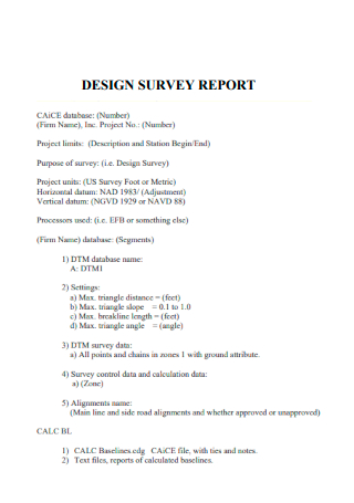 Design Survey Report