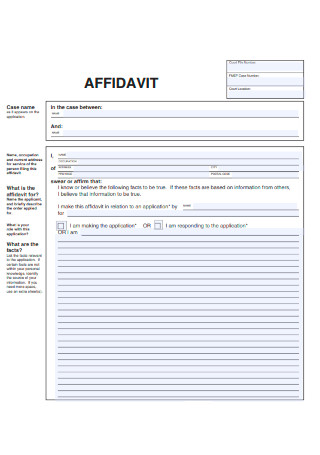 Editable Affidavit Form