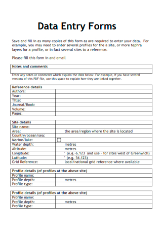 Editable Data Entry Form