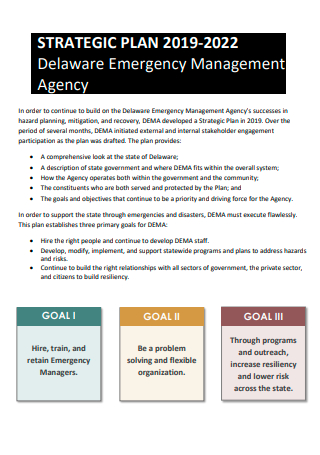 Emergency Management Agency Strategic Plan