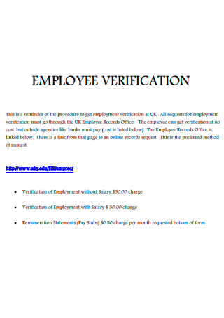 Employee Verification Example