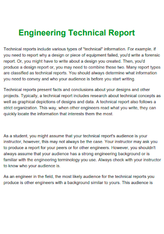 Engineering Technical Report