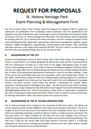 Event Planning and Management Firm Proposal