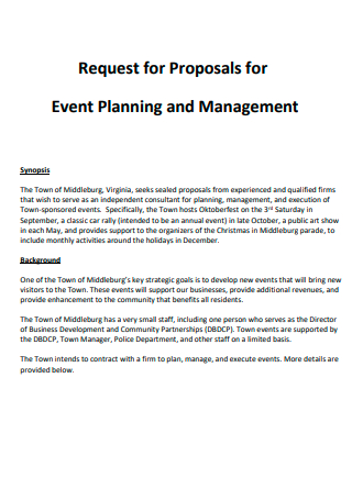 Event Planning and Management Proposal