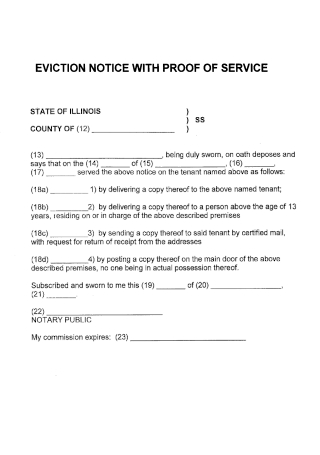 Eviction Notice with Proof of Service