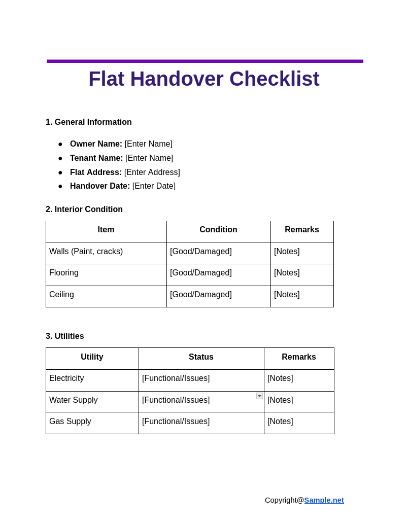 Flat Handover Checklist Google Docs 11 14 2024 10 56 AM