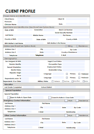 Formal Client Profile