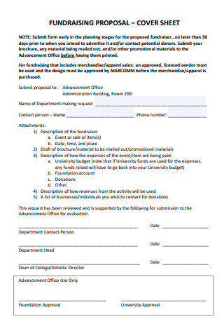 Fundraising Proposal Cover Sheet