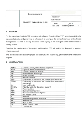 General Project Execution Plan