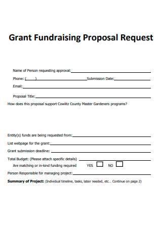 Grant Fundraising Proposal Request