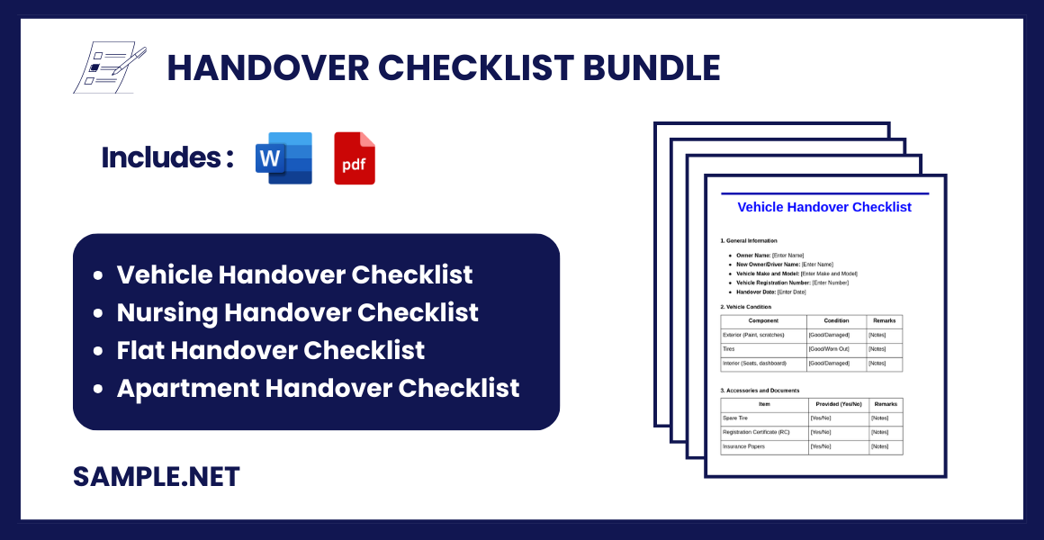 handover checklist bundle