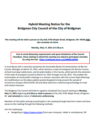 Hybrid Meeting Notice