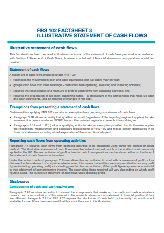 Illustrative Statement of Cash Flows Fact Sheet