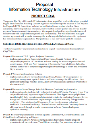 Information Technology Infrastructure Project Goal Proposal