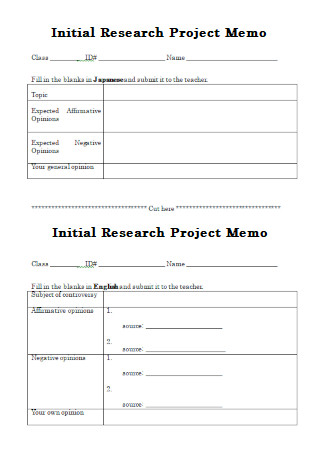 Initial Research Project Memo