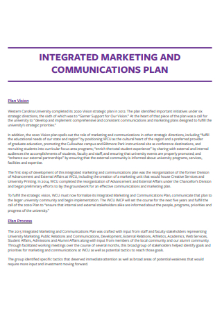 Integrated Marketing and Communications Plan
