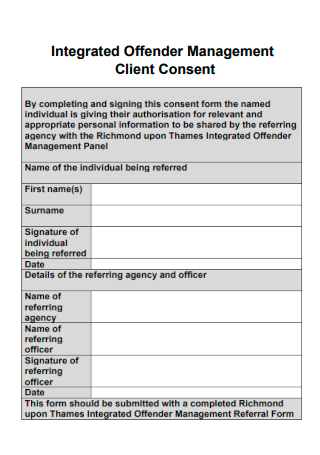 Integrated Offender Management Client Consent