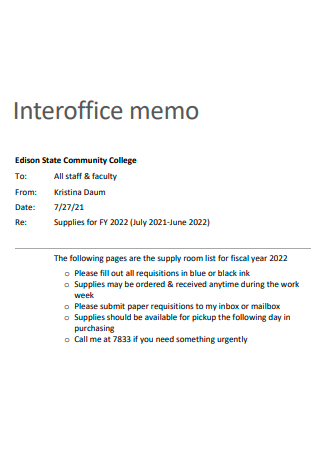 interoffice letter format