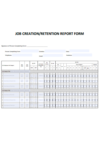 Job Creation Retention Report