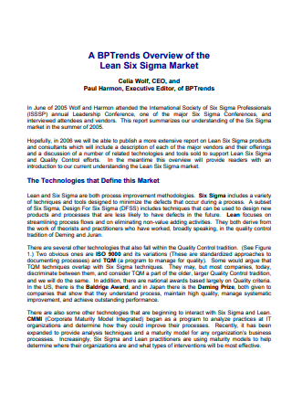 Lean Six Sigma Market