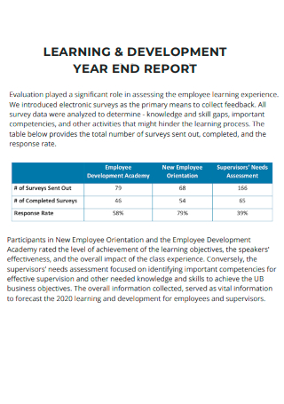 Learning Development Year End Report