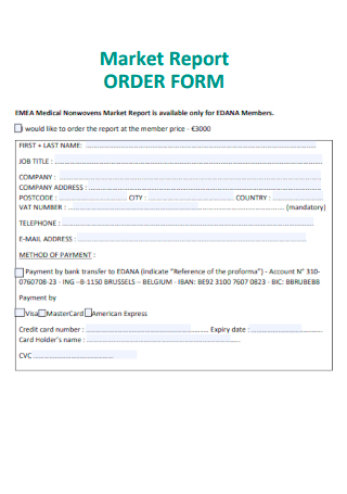 Market Report Order Form
