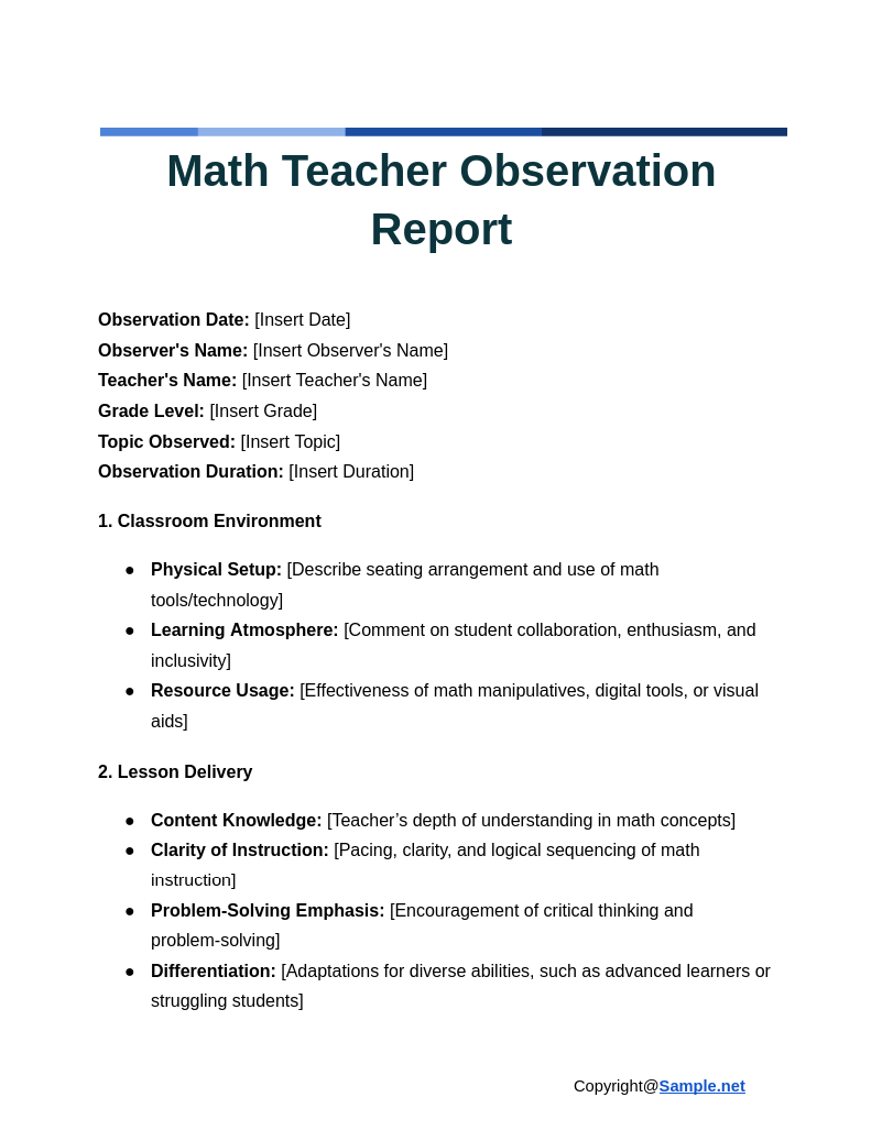 Math Teacher Observation Report Google Docs 12 04 2024 04 35 PM