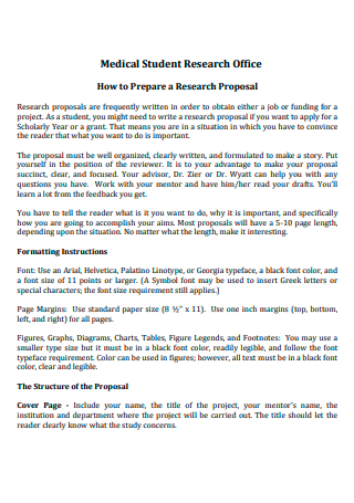Medical Student Research Office Proposal