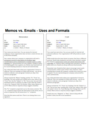 Memos vs Emails Uses and Formats