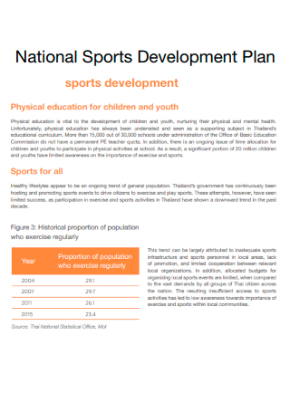 National Sports Development Plan