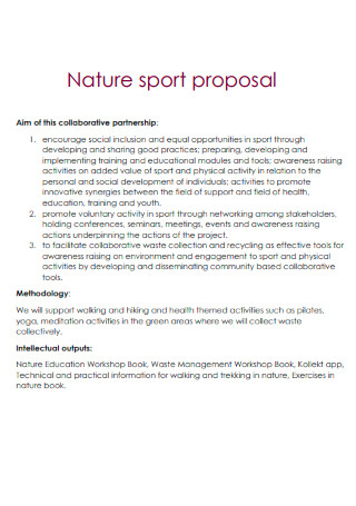 Nature Sport proposal