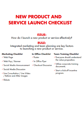 New Product and Service Launch Checklist