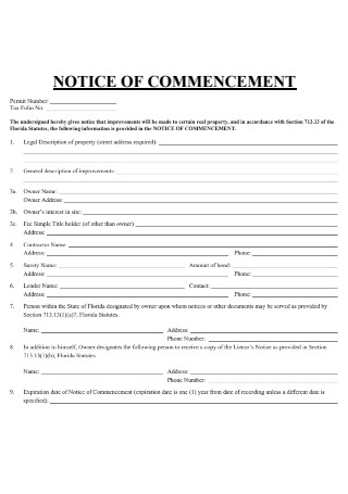 Notice of Commencement