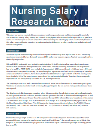 Nursing Salary Research Report