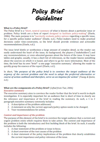 Policy Brief Guidelines