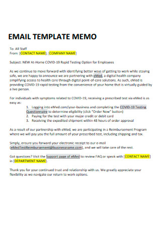 Printable Email Memo