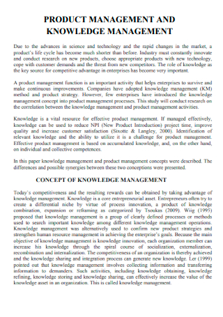 Product Management Knowledge Management