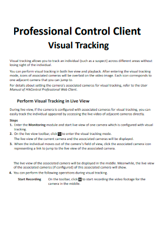 Professional Control Client Visual Tracking